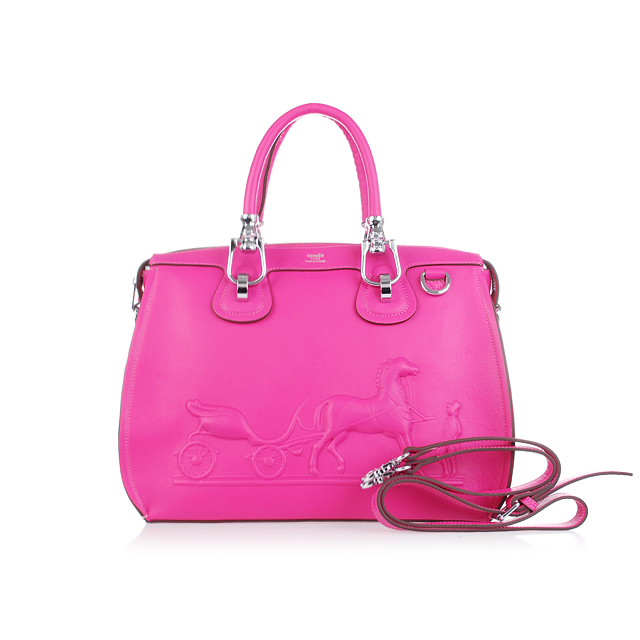 0322 2012 Hermes nuova Borsa media in pelle a tracolla 0322 rosa rossa w